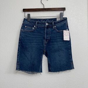 Free People We The Free People Denim Shorts Western Core Coastal Cowgirl Blue